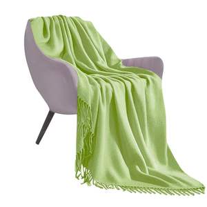 Green Acrylic Knitted <b>Throw</b> Blanket Soft Cozy Decorative <b>Cover</b> for Bed <b>Sofa</b> Couch Living Room Warm Stylish H - Product Image 4