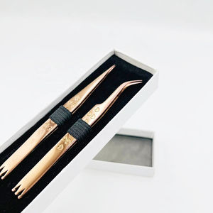Pinces isolantes pour extensions de cils, outils de salon, pinces courbées pour extensions de cils volume, pinces droites pour extensions de cils - Product Image 1