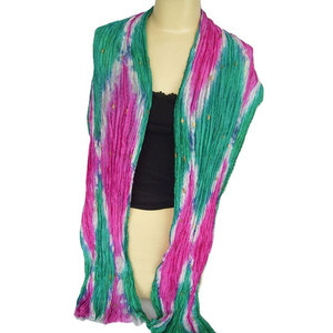 Pañuelo de Algodón Sedoso de Alta Calidad con Diseño Tie Dye Bandhani, Estilo Geométrico Informal, Perfecto para la Moda de Primavera, Venta al Por Mayor - Product Image 1