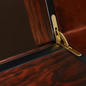 Wooded Jewelry <b>Box</b> Wooden <b>Necklace</b> Case with Brown Suede Lining Brass Hinges <b>for</b> Gift Packaging - Product Image 3