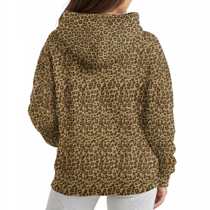 Sudaderas con capucha sublimadas de alta calidad para damas, el mejor fabricante y proveedor de ropa urbana, sudadera con capucha con estampado de leopardo para mujer - Product Image 3