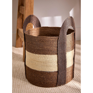 Admirable Rustic <b>Woven</b> Plant Fiber Storage <b>Basket</b> With Handles Circle Shape For Sundries Neatening Home Decor - Product Image 1