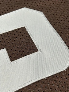 <b>Women</b> Brown American Football Jersey V-Neck Short Sleeve <b>Mesh</b> 100% Polyester Tackle Twill Print Number 95 Breathable Quick Dry - Product Image 5
