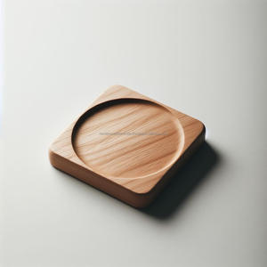 ที่รองแก้วไม้อาเคเชียทำมือและบล็อกสับที่เป็นมิตรกับสิ่งแวดล้อมดีไซน์วงกลมสี่เหลี่ยมทำด้วยมือสารกันบูดบนโต๊ะ - Product Image 4
