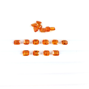 แซฟไฟร์สีส้มธรรมชาติทรงแปดเหลี่ยมขนาด 4x5 มม. แบบไม่ผ่านการปรับแต่ง, พลอยแซฟไฟร์สีเหลืองธรรมชาติทรงเหลี่ยมสำหรับทำเครื่องประดับ - Product Image 2