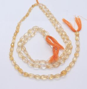 ลูกปัดซิทรินทรงรีเหลี่ยมเพชรพลอย ขนาด 5x7-7x11 มม. สีเหลือง ลูกปัดพลอยซิทรินธรรมชาติ 13 นิ้ว ลูกปัดซิทรินทรงรี - Product Image 1