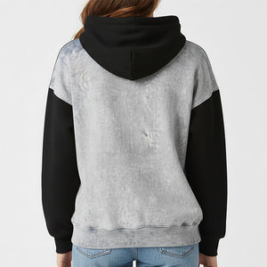 Custom Acid Wash Pullover Hoodie Oversized Two Tone Fleece <b>Sweatshirt</b> <b>Vintage</b> Style Heavyweight Streetwear Hoodies - Product Image 6