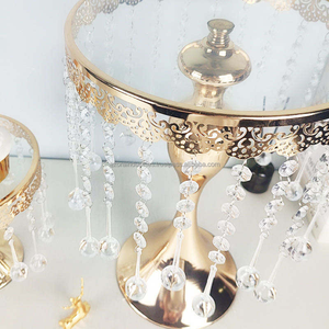 Azora Industries Metal Gold Mirror Face Cake Stand 3 Size One Set pour mariage et fête Gâteau décoratif - Product Image 3