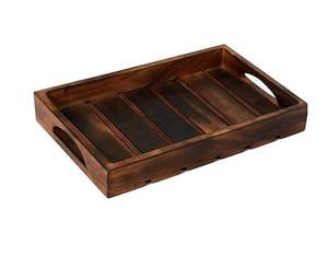 Plateau de service en bois naturel, vaisselle haut de gamme, plateau de service alimentaire pour cérémonie de mariage, hôtel, usage domestique, salade, au meilleur prix - Product Image 2