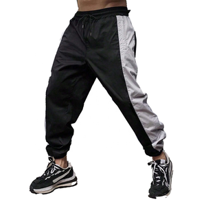 <b>Men's</b> Green And <b>White</b> Color Blocked Sweatpants Elastic Waist Drawstring Casual Joggers With Breathable Fabric - Product Image 4