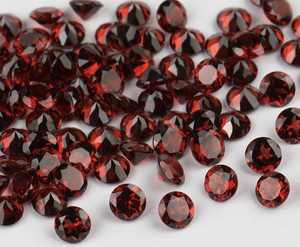 Piedra de Cristal de Granate Rojo Natural de Mozambique, Corte Brillante Redondo, de Buena Calidad, para Joyería - Product Image 1