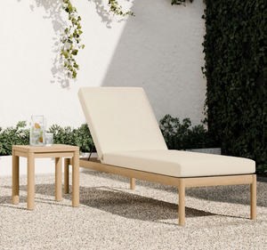 Tumbona Ajustable de Madera de Teca Ecológica para Exteriores con Mesa Lateral, Diseño Tropical, para Resort, Villa, Hotel, Piscina, Patio, de Lujo - Product Image 1