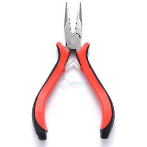 Pince à sertir en acier inoxydable, outil de sertissage pour bijoux, pour travaux de fil et perles à sertir, avec poignée rouge, pour la fabrication de bijoux, 1 pièce - Product Image 1