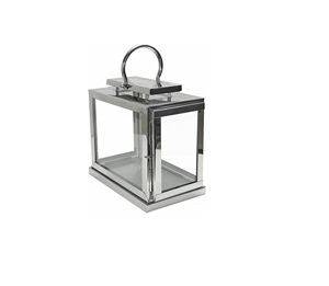 Shiny <b>Silver</b> Nickel Plated Metal <b>Lantern</b> Square Shape <b>Lantern</b> with Handle Candle <b>Lanterns</b> for Outdoor & Home Decoration - Product Image 6