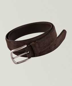 Ceinture de luxe artisanale en cuir suédé vintage avec boucle à ardillon en alliage, finition premium, aspect luxueux et écologique - Product Image 1