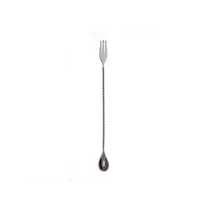 Cuillère à bar en acier inoxydable de luxe avec poignée torsadée, mélangeur à cocktail haut de gamme, accessoire professionnel pour bar à boissons - Product Image 2