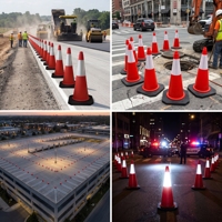 Cône de signalisation routière en HDPE de 75 cm, cône de sécurité en plastique rigide de 30 pouces, cône d'avertissement en PE de 750 mm, construction routière, haute qualité, 28 pouces