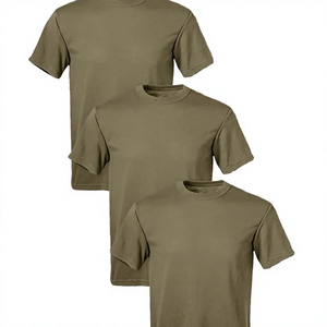 Men's <b>Black</b> Short Sleeve Regular Fit T-<b>Shirt</b> with Solid O-Neck Casual Fleece <b>Silk</b>/Cotton Comfortable Front Logo Breathable - Product Image 5