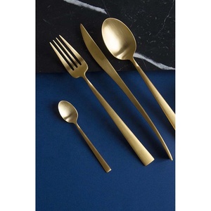 Increíble Acero inoxidable reutilizable uso de oficina níquel plateado con mango gris mate cuchara de lujo tenedor y cuchillo juego de cubiertos - Product Image 3