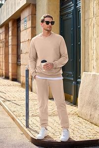 Conjunto Deportivo para Hombre, Sudadera con Capucha y Pantalones Color Verde Oliva, Estilo Casual, Manga Larga, 100% Algodón, Transpirable, Corte Regular - Product Image 5