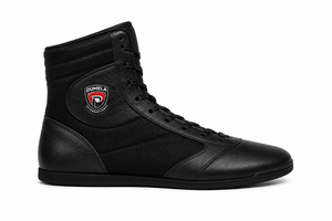 Bottes de boxe personnalisées en gros, en cuir noir respirant, pour toutes les saisons, chaussures d'entraînement durables, design montant - Product Image 2