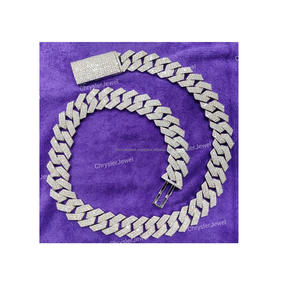 Cadena de Eslabones de Diamante Moissanita para Hombre y Mujer, Cadena de Eslabones Cubanos de Alta Calidad, 20mm, Último Diseño Hip Hop - Product Image 1