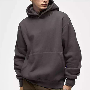 Sweat-shirt à capuche oversize en molleton bouclette pour homme, épais et lourd (500, 460, 400 g/m²), avec logo personnalisé, épaules tombantes, technique de broderie, idéal pour l'hiver - Product Image 3