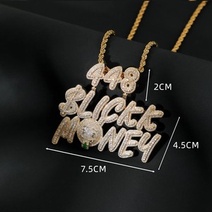 925 <b>Silver</b> Custom VVS Moissanite Diamond Name Letter <b>Pendant</b> Custom Iced Out Jewelry <b>Initial</b> Letter Hip Hop <b>Pendant</b> For Men's - Product Image 1