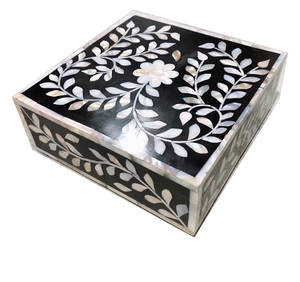 Handmade Rectangular Resin Inlay Multi-functional Jewelry Box - Product Image 2