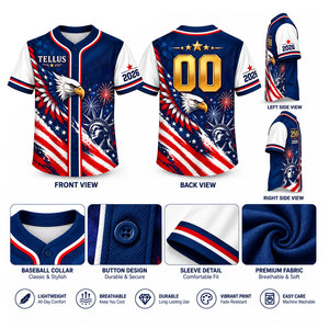 Último Diseño de Camiseta de Béisbol para Hombre a Precio Económico, Color Sólido, Talla Personalizada, Camiseta de Béisbol Sublimada, Uniformes - Product Image 5