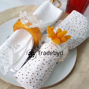 Anneaux de serviette de table de mariage en résine de luxe, classiques, durables, écologiques, ronds de 2,5 cm, faits à la main, décoratifs, pour table à manger, par Tradebyd - Product Image 1