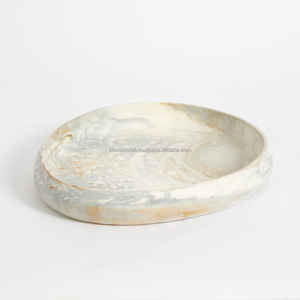 Placa de resina hecha a mano de diseño americano, patrón de remolino de moda superior redondeado de tierra ecológico para Decoración de cocina y eventos - Product Image 3