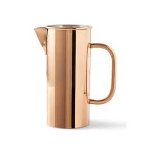 Carafe à eau en cuivre pur, lisse et droite, avec couvercle et poignée en laiton, design minimaliste, pour table, vente en gros - Product Image 5