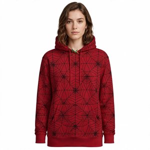 NEXTEX Women's <b>Spider</b> Web Print <b>Hoodie</b> Halloween All Over Pullover Kangaroo Pocket Drawstring Hood Streetwear - Product Image 2