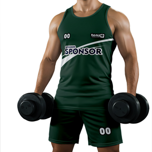 Conjunto de Ropa Deportiva de Verano para Hombre, Personalizable OEM ODM, Secado Rápido, Camiseta sin Mangas y Pantalones Cortos, Transpirable, para Gimnasio y Fitness, Venta al Por Mayor - Product Image 2