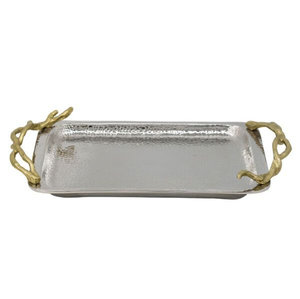 Plat de service en aluminium finition nickel, haute qualité, décoratif, fait main, pour hôtels, restaurants, décoration de table, plats de service - Product Image 1