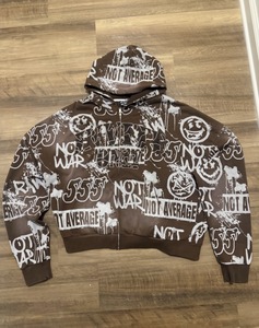 Hiver 2026 – Sweat à capuche zippé personnalisé avec logo imprimé, en coton biologique épais 100 %, style streetwear, fabrication OEM de qualité supérieure - Product Image 1