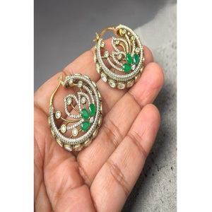 Stylish Premium Quality Gold Plated Stones Look <b>Earrings</b> <b>For</b> Women Girls Gift Wedding Engagement Party Wear Collections - Product Image 1