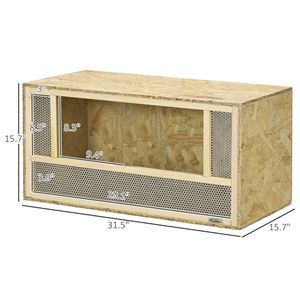 Terrario per Camaleonti, Lucertole, Serpenti, Rane e Rettili 80x40x40 cm con Porta Scorrevole e Lampada Riscaldante in PC - Product Image 3