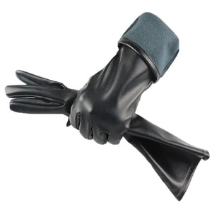 Guantes de Seguridad Negros de Piel Sintética PU para Mujer, hasta la Muñeca, Ecológicos, Térmicos, sin Forro, para Uso Casual en Exteriores en Invierno, HARAZ INTERNATIONAL - Product Image 5