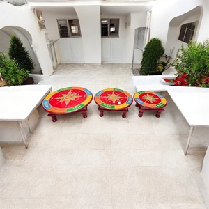 Traditional Hand-Painted Elephant-Shaped Wooden Bajot <b>Nesting</b> <b>Table</b> Set Modern Design Nirmala Handicrafts Rajasthan for Home - Product Image 1