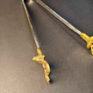 2-Piece Rustic Golden <b>Twig</b> Handle Salad Serving Set Stainless Steel Serving Spoon and Matching Salad Tongs <b>for</b> Farmhouse <b>Decor</b> - Product Image 5