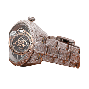 Montre de luxe en moissanite pour homme, entièrement sertie de pierres, en acier inoxydable, montre diamantée - Product Image 3