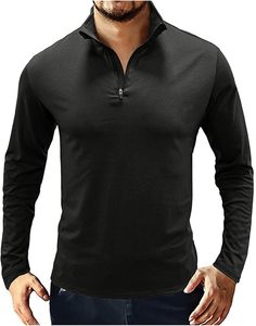 Pull à col roulé zippé en polaire chaude pour homme, design imprimé sportif et toucher doux en polaire de coton - Product Image 3