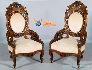 Sillas de salón de aspecto real grande para el hogar, sillón de madera roja y dorada para dormitorio, sillón de madera de lujo para el hogar - Product Image 3