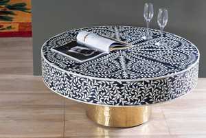 High Quality Modern Bone Inlay Coffee <b>Table</b> Handcrafted Elegant Centerpiece for Living Room Decor Bone inlay furniture accent - Product Image 6