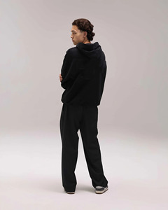 Sudadera con Capucha Negra Extra Grande para Hombre, de Algodón French Terry, Transpirable, Estilo Casual Urbano, Moda Otoño Invierno - Product Image 4