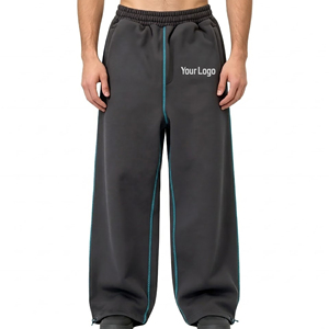 Nouvelle Arrivée Pantalon Jogger Décontracté Homme en Toile Lourde pour Usage Extérieur avec Coutures Contrastées 100% Coton Respirant Style Hip Hop - Product Image 4