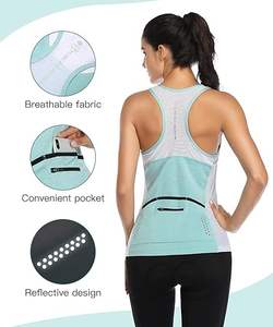 เสื้อโยคะแขนกุดสำหรับผู้หญิง ผ้ายืดสี่ทิศทาง แห้งเร็ว กระชับรูปร่าง เป็นมิตรกับสิ่งแวดล้อม คุณภาพสูง - Product Image 3