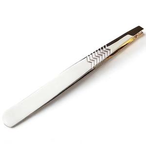 Pinzas para Cejas de Acero Inoxidable Duraderas OEM con Punta Inclinada para Uso en Salones de Belleza - Product Image 6